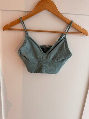 Alo Green Triangle Sports Bra, Size: S